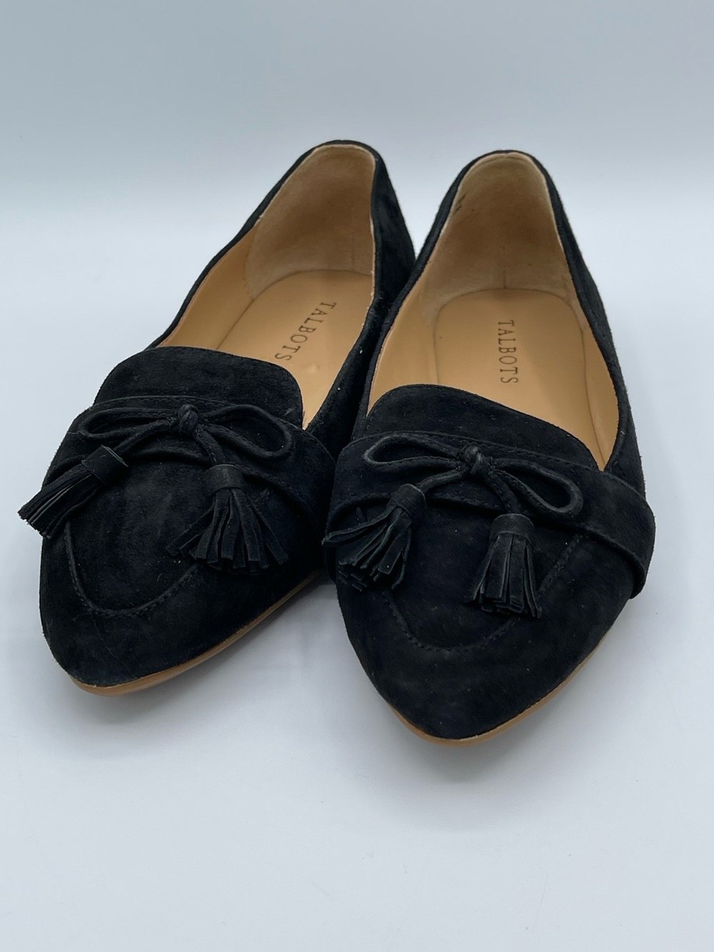 Talbots Black Suede Tassel Loafers - Women's Classic